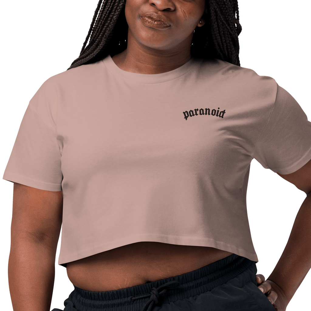 Paranoid Embroidered Crop Top