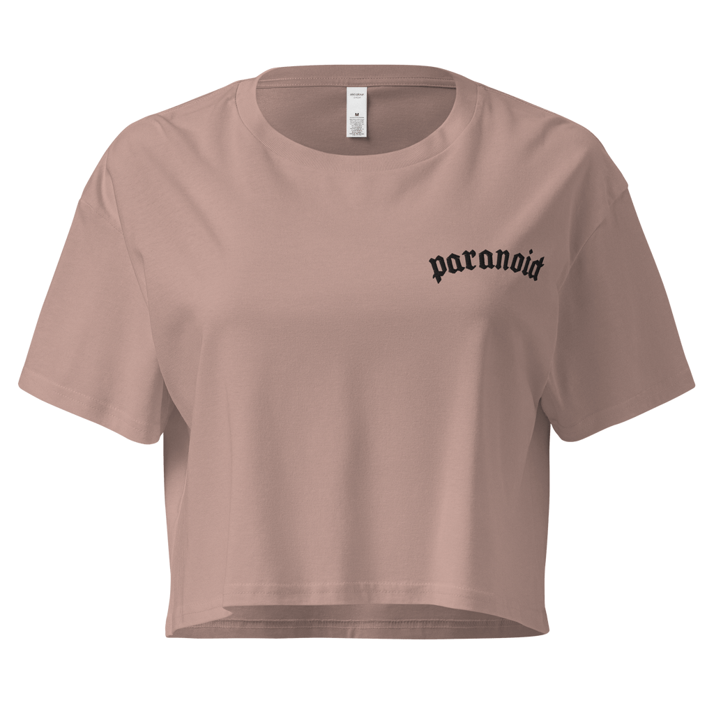Paranoid Embroidered Crop Top