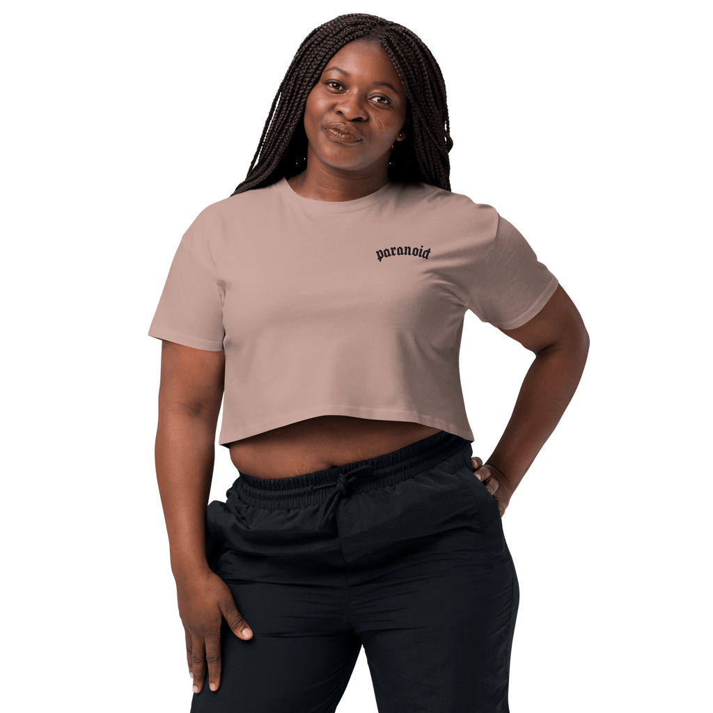 Paranoid Embroidered Crop Top
