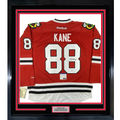 Framed Autographed/Signed Patrick Kane 35x39 Chicago Blackhawks Red Hockey Jersey PSA/DNA COA