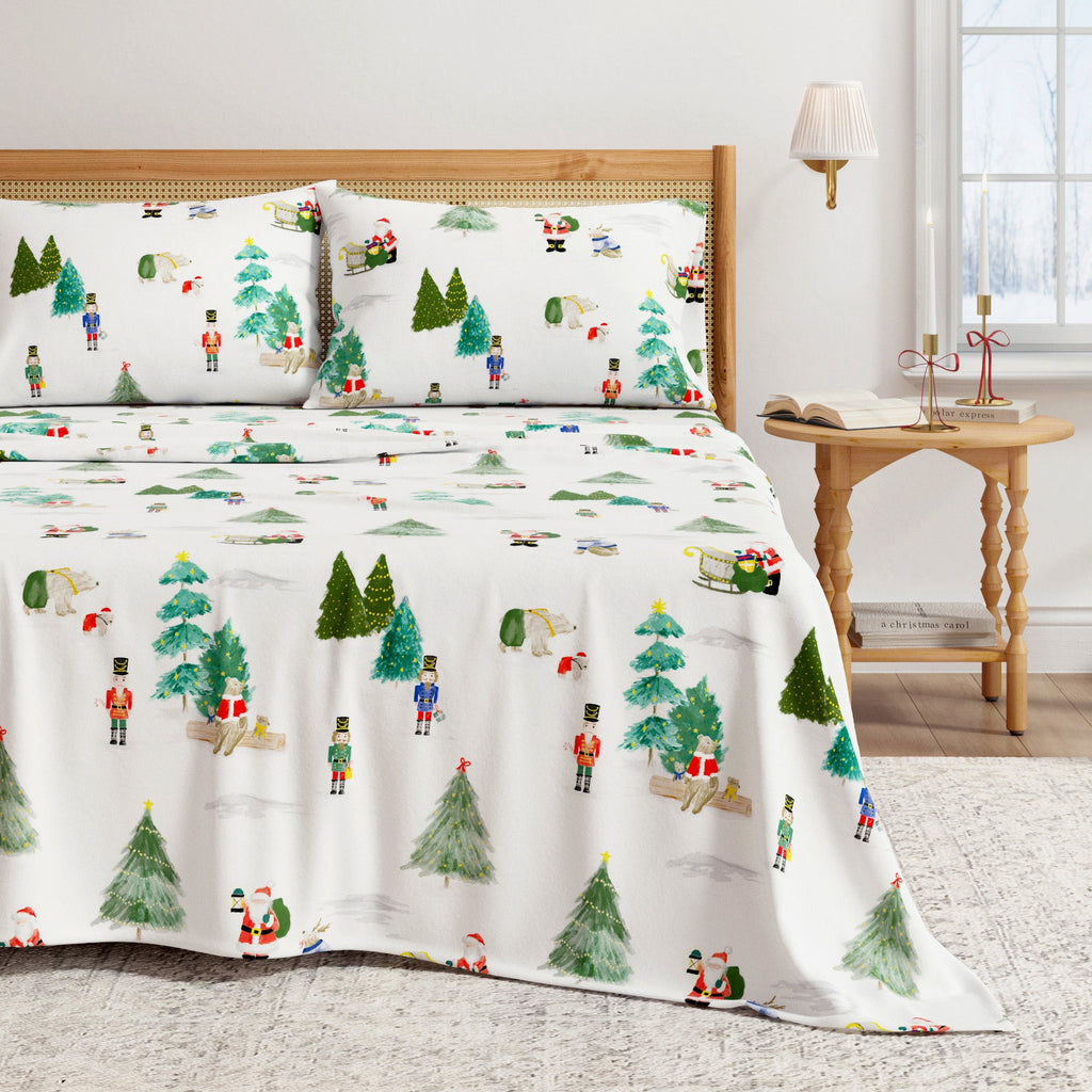 Turkish Cotton Christmas Flannel Sheet Set - Whittaker Collection