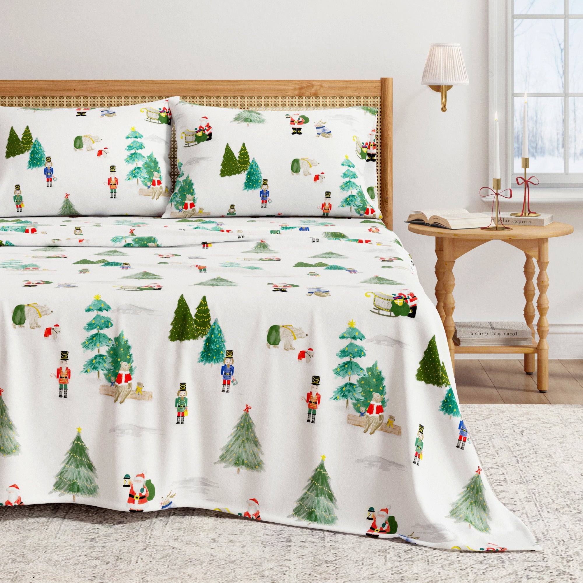 Turkish Cotton Christmas Flannel Sheet Set - Whittaker Collection