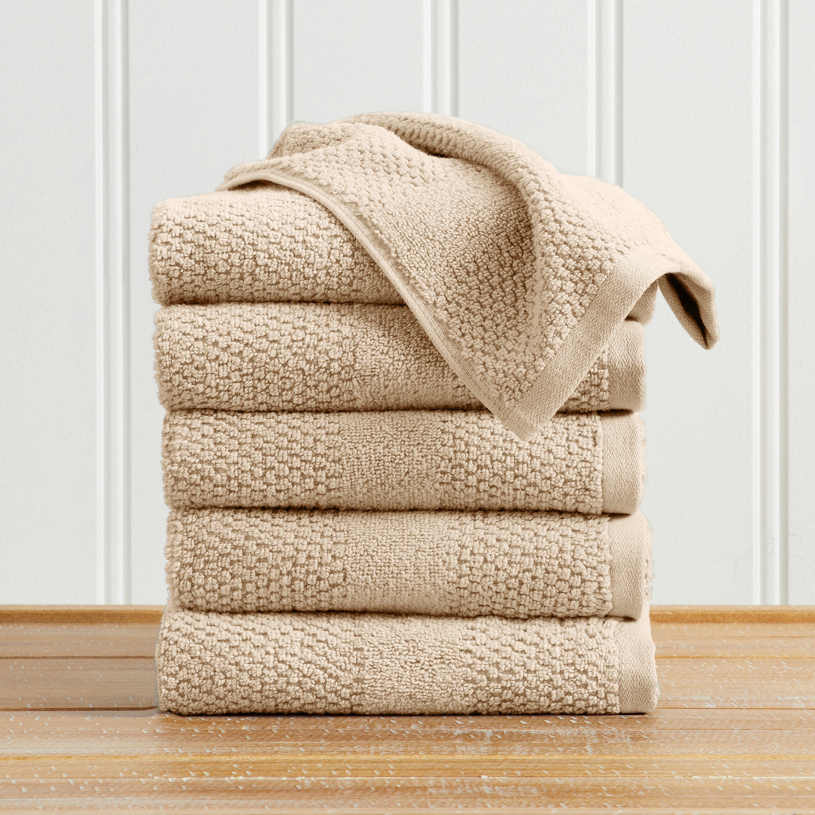 100% Cotton Woven Texture Bath Towel Set - Marbella Collection