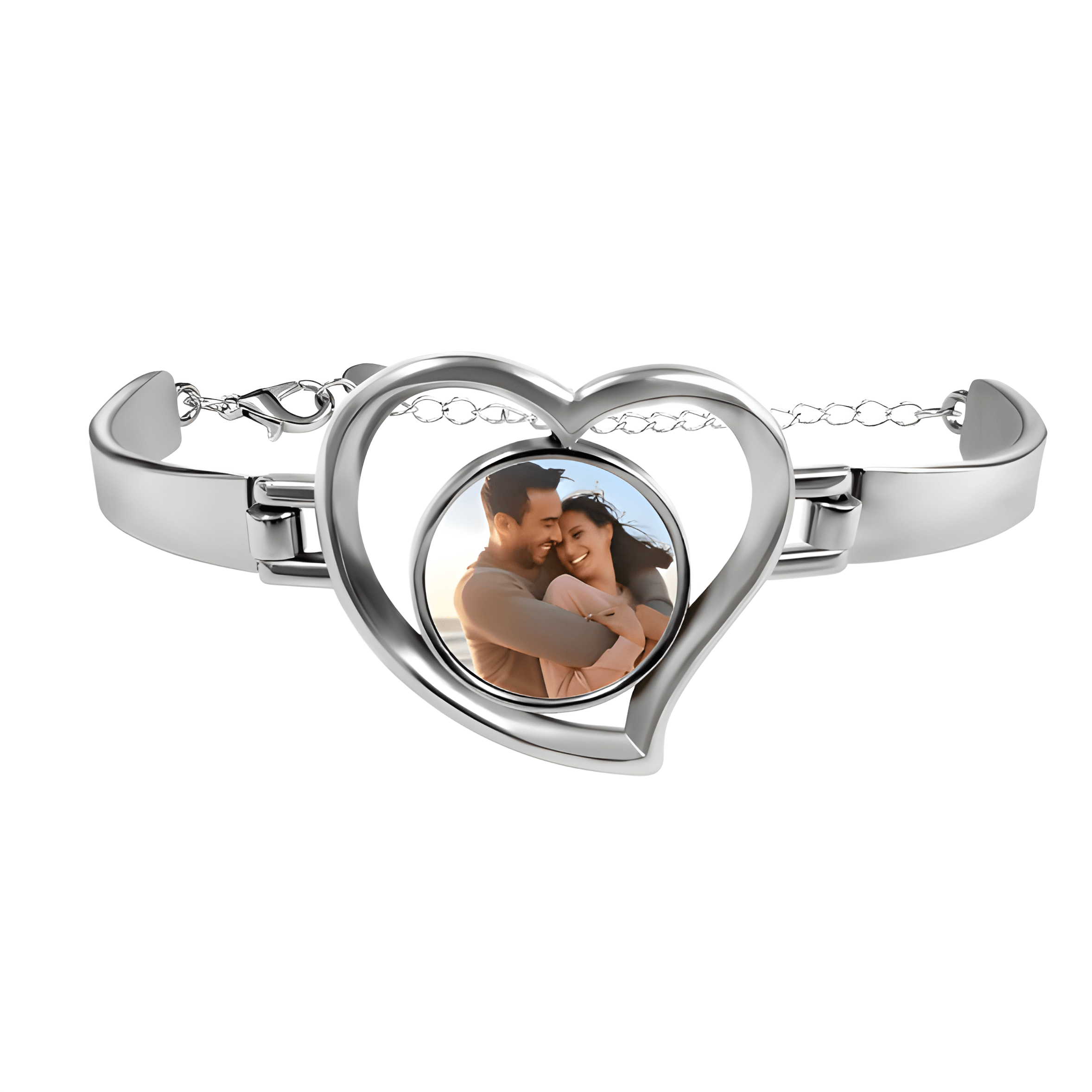 Custom Photo Heart Bracelet – Personalized Picture Bangle