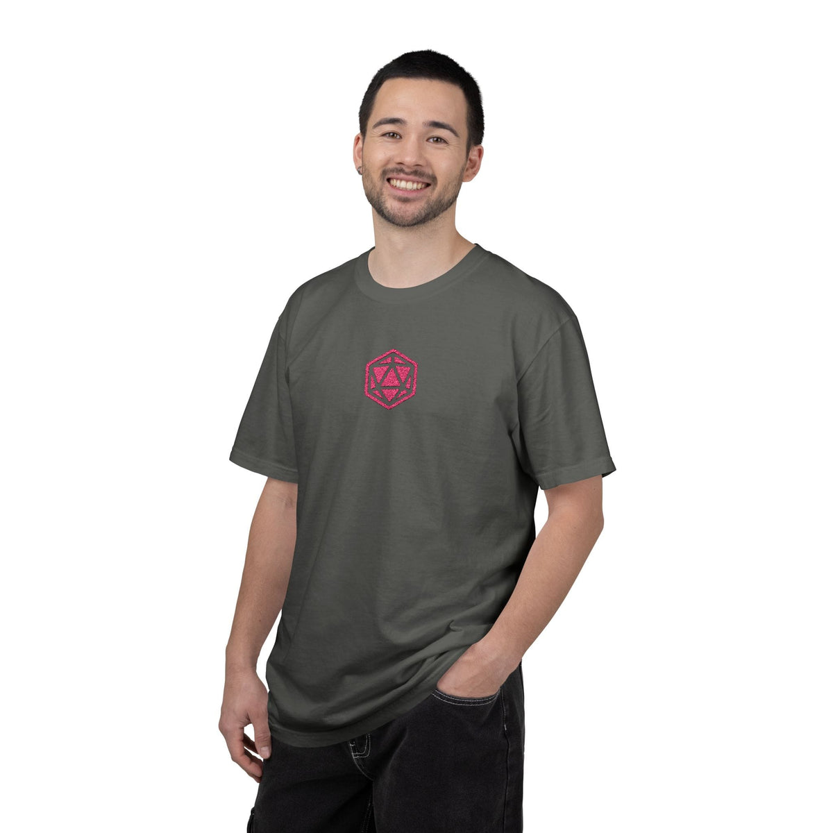 Pink D20 Embroidery T-Shirt - Comfort Colors