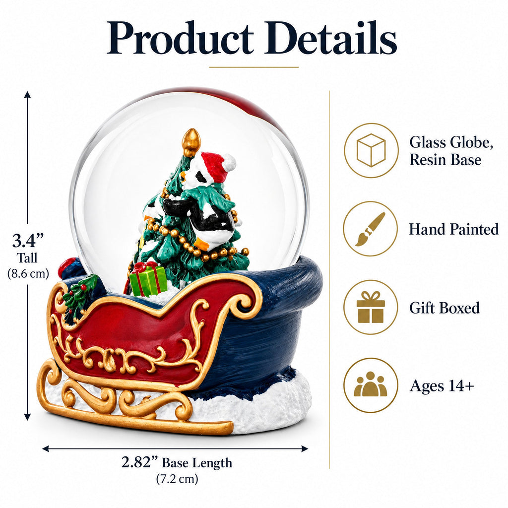 Penguin Sleigh Ride Mini Water Snow Globe