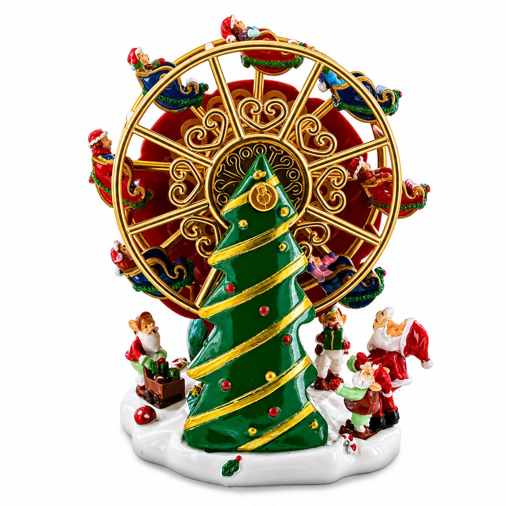 Santa's Whirling Ferris Wheel Rotating Musical Figurine