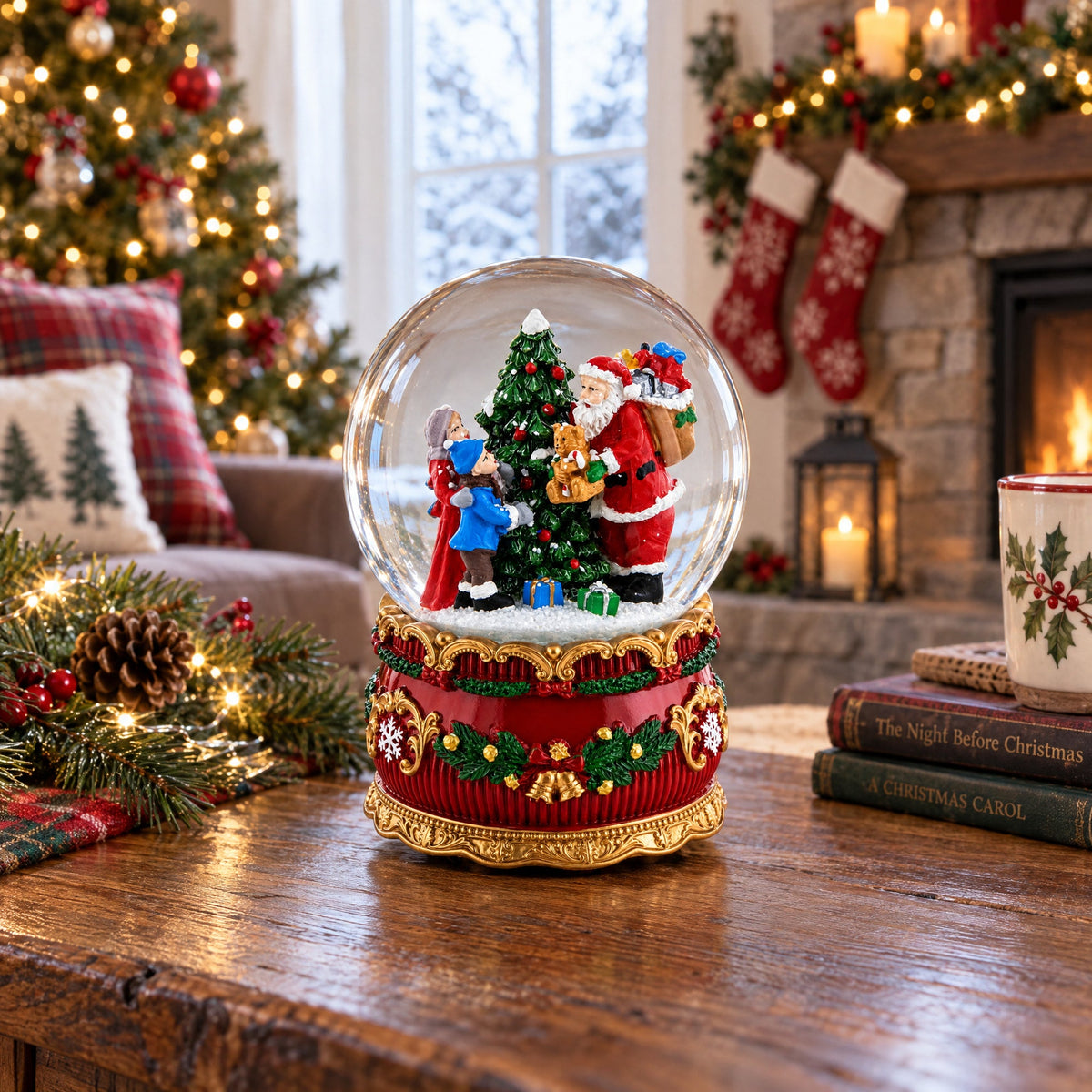 Santa's Gift Giver Musical Snow Water Globe