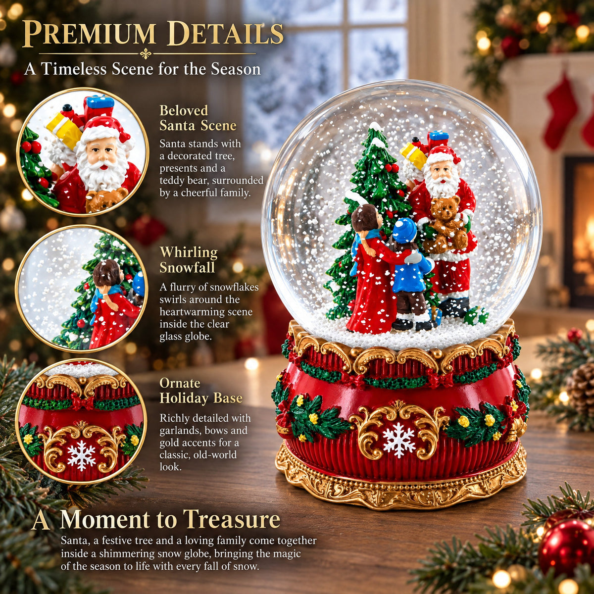 Santa's Gift Giver Musical Snow Water Globe