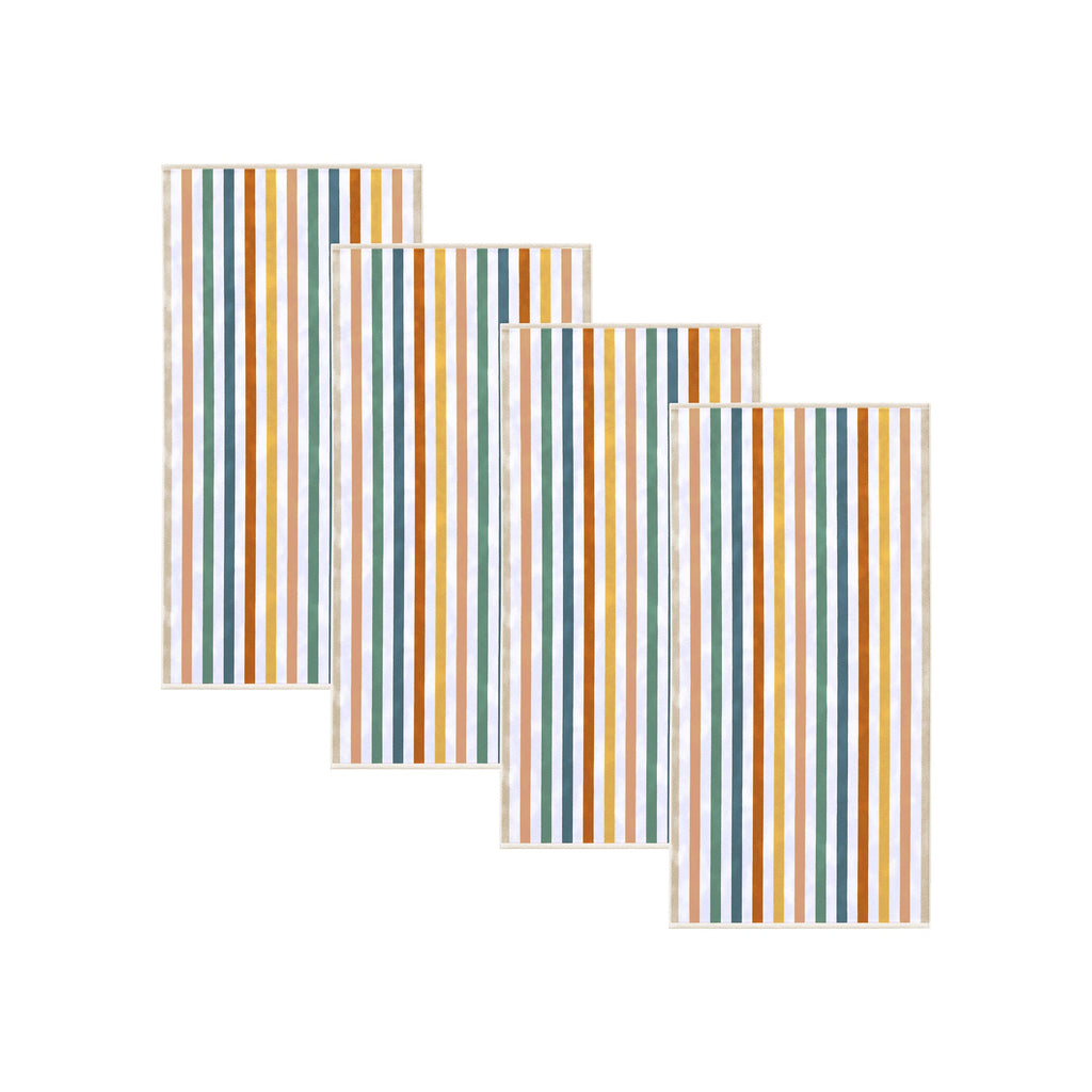 Oversized Striped Border Cabana Beach Towels - Santa Cruz