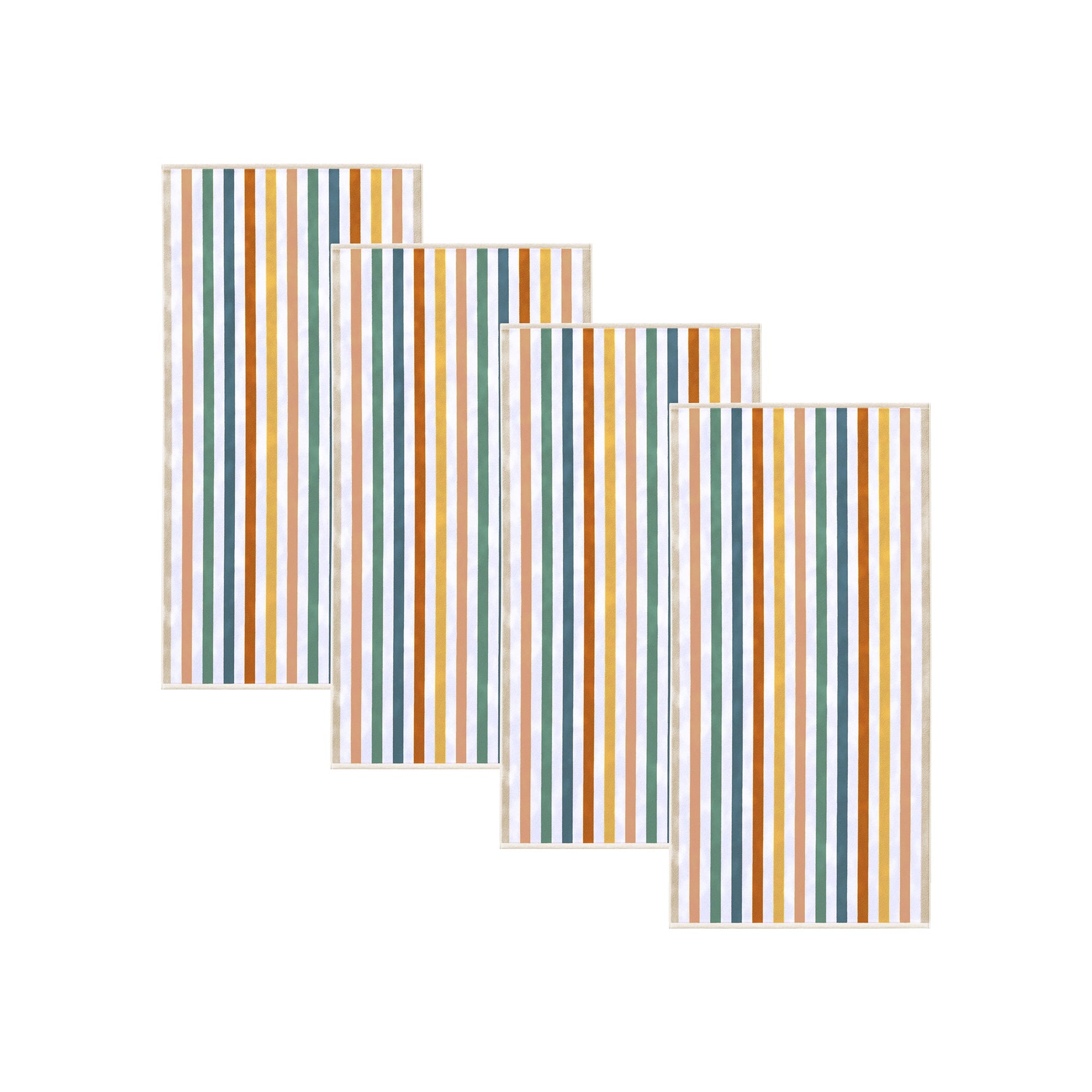 Oversized Striped Border Cabana Beach Towels - Santa Cruz