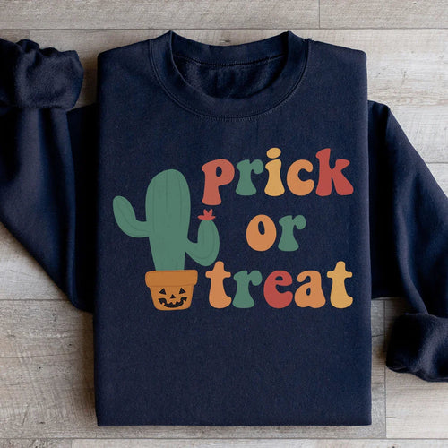 "Prick Or Treat" – Halloween Cactus Pun Cozy Sweatshirt