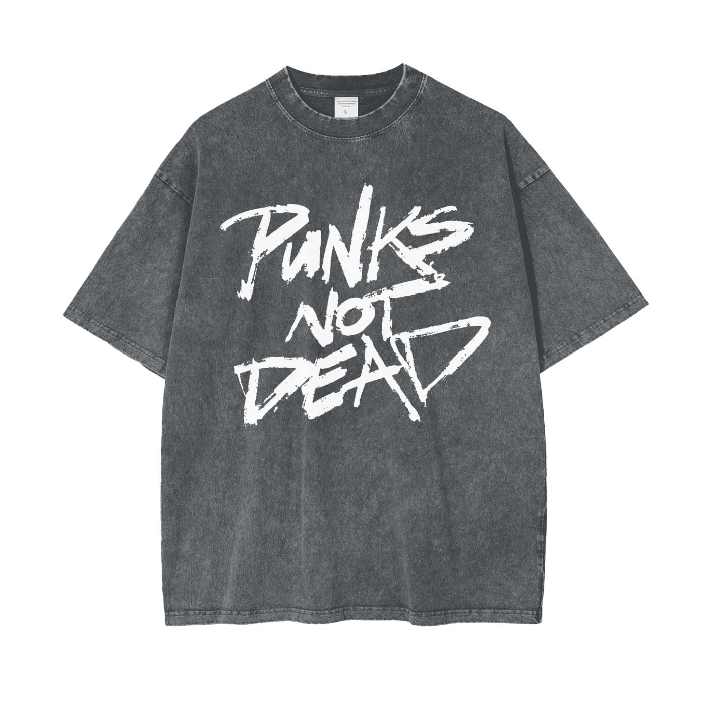 Punks Not Dead Acid Washed Oversized Tee
