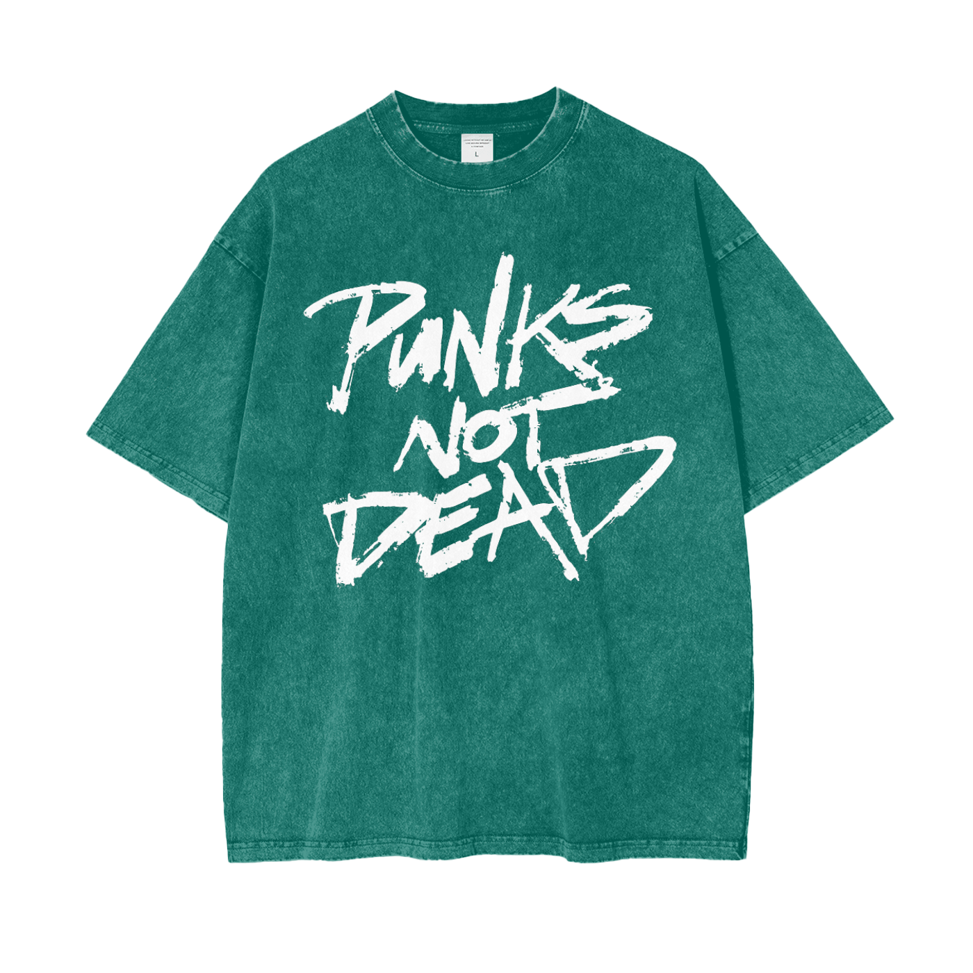 Punks Not Dead Acid Washed Oversized Tee