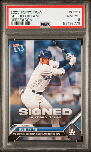 Graded 2023 Topps Now Shohei Ohtani #OS21 Offseason Baseball Card PSA 8 Near Mint