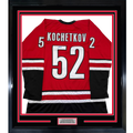 Framed Autographed/Signed Pyotr Kochetkov 35x39 Carolina Red Hockey Jersey JSA COA