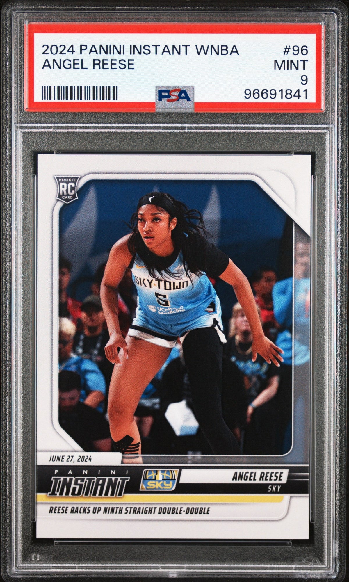Graded 2024 Panini Instant WNBA Angel Reese #96 Rookie RC Basketball Card PSA 9 Mint