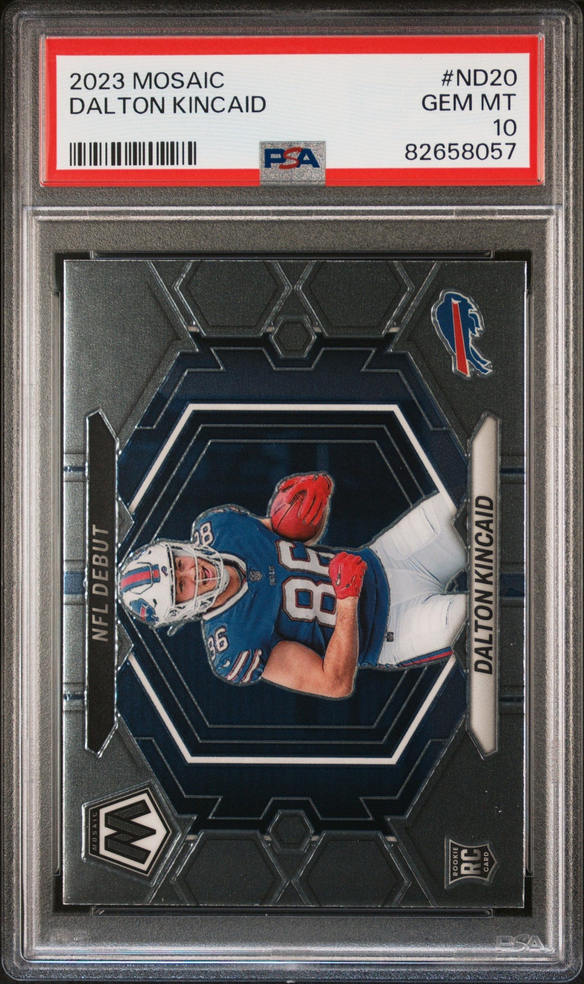 Graded 2023 Panini Mosaic Dalton Kincaid #ND20 Rookie RC Football Card PSA 10 Gem Mint