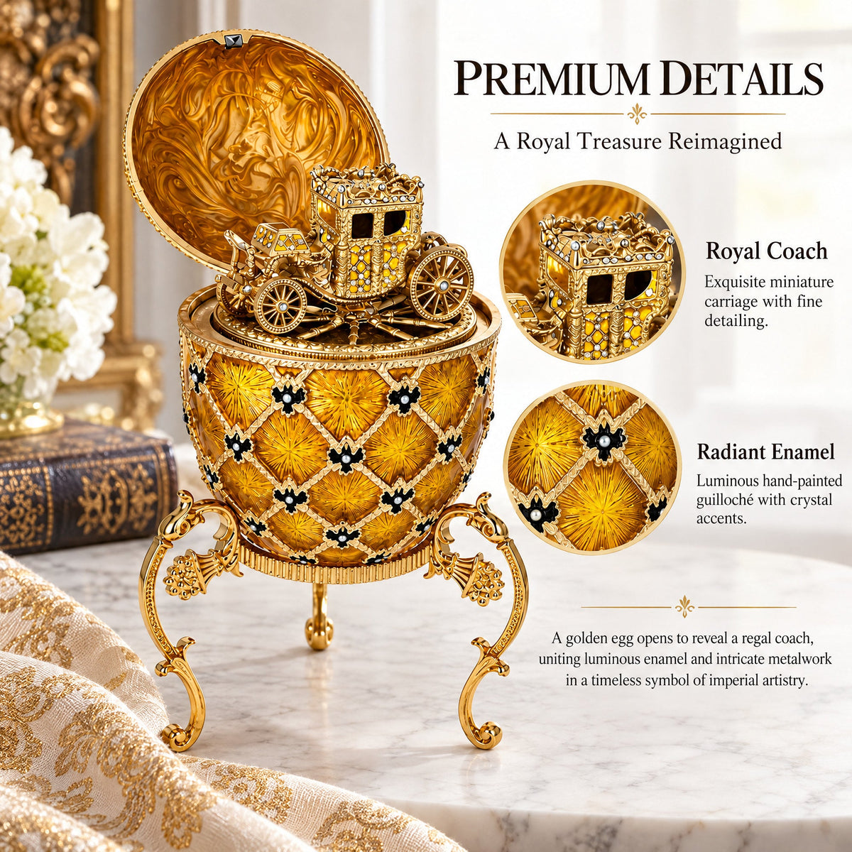 1897 Imperial Coronation Royal Easter Egg 7 Inches