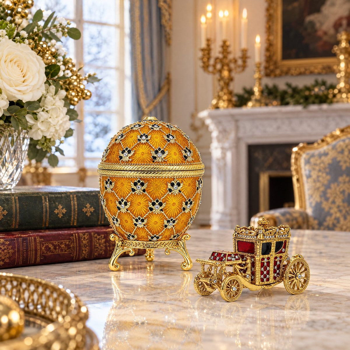 1897 Coronation Royal Imperial Easter Egg 3.8 Inches Tall