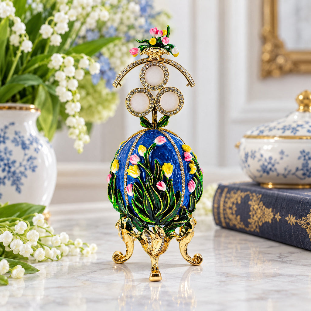 1898 Lilies of the Valley Royal Imperial Easter  Egg 4.75 Inches