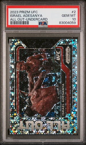 Graded 2023 Panini Prizm UFC Israel Adesanya #2 All Out Undercard UFC MMA Card PSA 10 Gem Mint