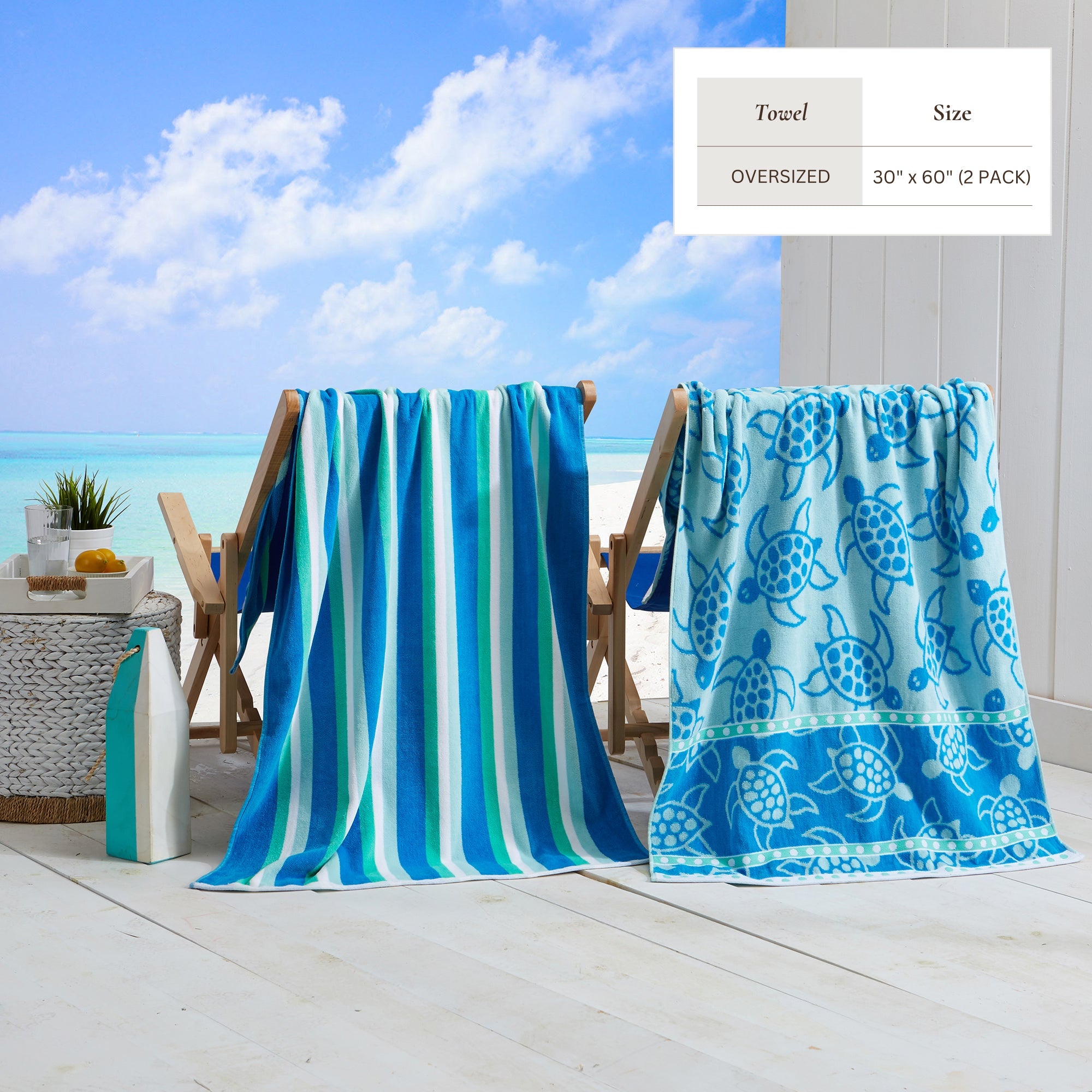 Cotton Velour Beach Towel - Maui Collection
