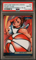 Graded 2024 Leaf Web Exclusives Kelsey Plum #39 Anime Nation Series 2 Blue /75 Basketball Card PSA 8 Near Mint