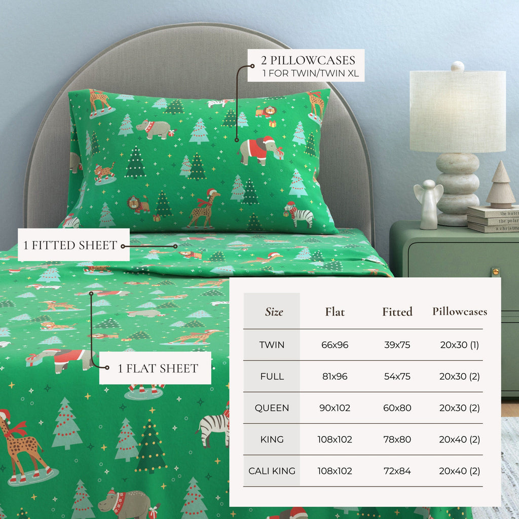 Turkish Cotton Christmas Flannel Sheet - Whittaker Collection