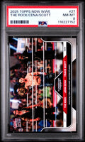 Graded 2025 Topps Now WWE The Rock John Cena Travis Scott #27 Wrestling Card PSA 8 Near Mint