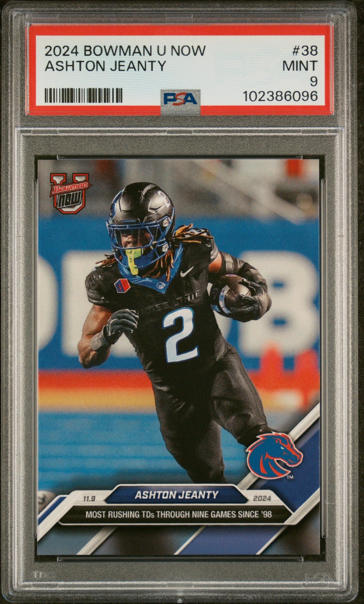 Graded 2024 Topps Bowman U Now Ashton Jeanty #38 Rookie RC Football Card PSA 9 Mint