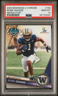 Graded 2023 Topps Bowman U Chrome Rome Odunze #138 Refractor Rookie RC Football Card PSA 10 Gem Mint