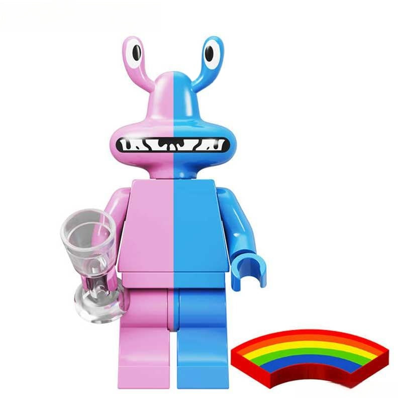 Rainbow Friends Pink / Blue Character Minifigure Toy