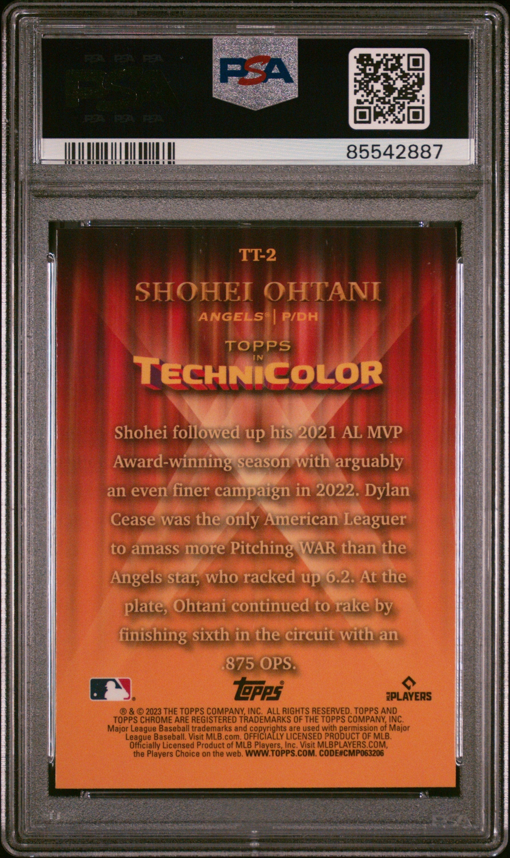 Graded 2023 Topps Chrome Shohei Ohtani #TT2 Topps in Technicolor Baseball Card PSA 10 Gem Mint