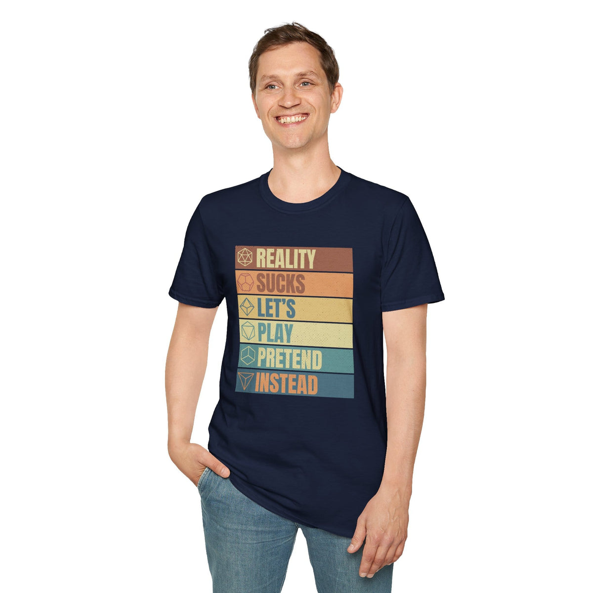 Reality Sucks Let's Play Pretend Funny D&D T-Shirt