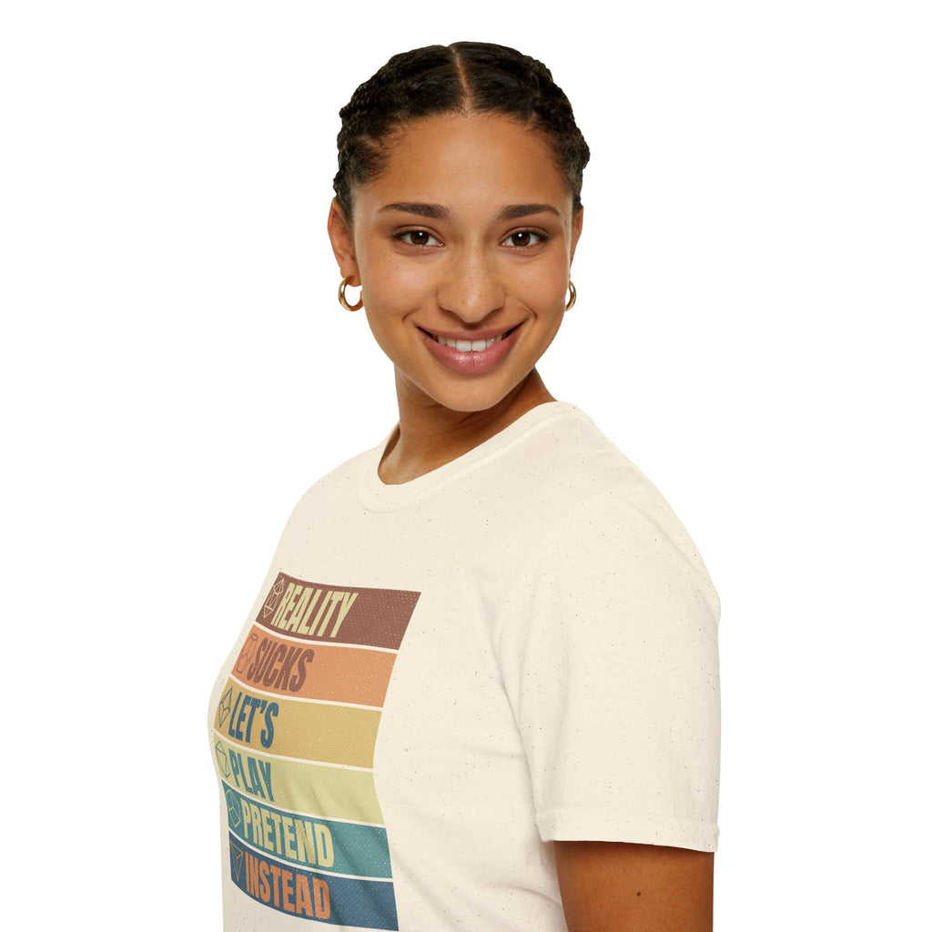Reality Sucks Let's Play Pretend Funny D&D T-Shirt