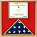 US Marine Corp Flag and Certificate Display Case/ award case.