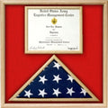 US Marine Corp Flag and Certificate Display Case/ award case.
