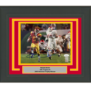 Framed Autographed/Signed Reggie Bush USC Trojans 8x10 College Football Photo JSA COA