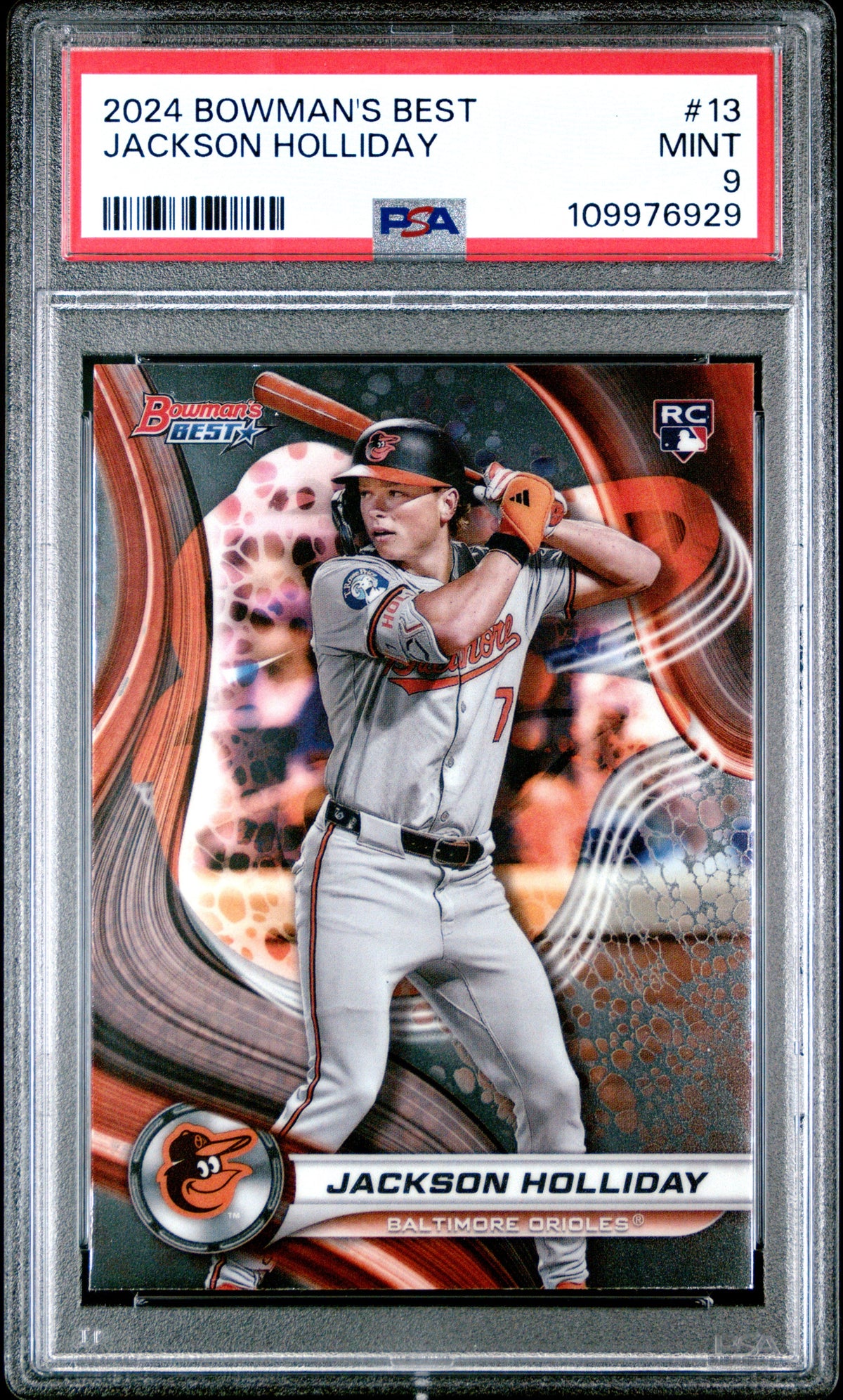 Graded 2024 Topps Bowmans Best Jackson Holliday #13 Rookie RC Baseball Card PSA 9 Mint