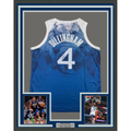 Framed Autographed/Signed Rob Dillingham 35x39 Minnesota Blue Basketball Jersey JSA COA