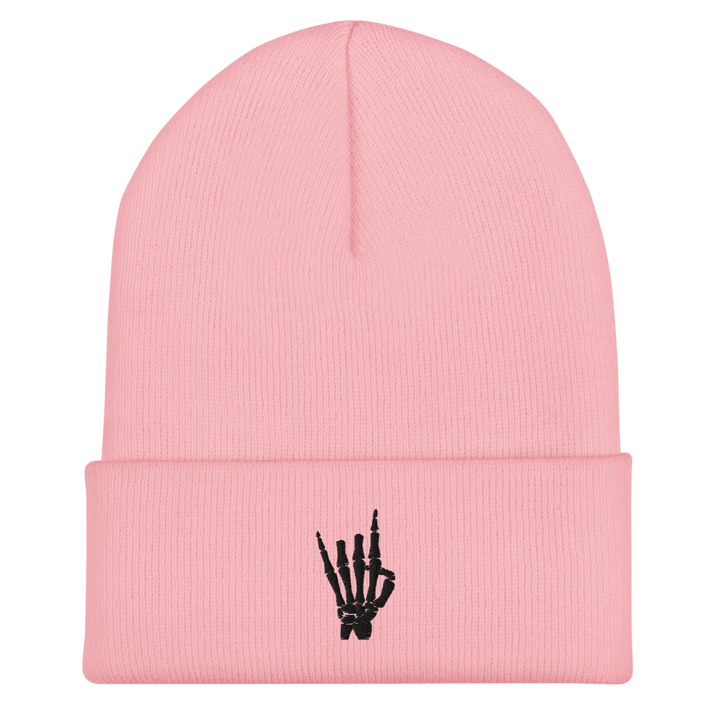 Rock On Skeleton Cuffed Beanie