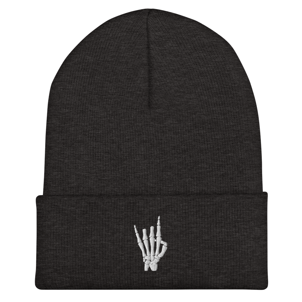 Rock On Skeleton Cuffed Beanie