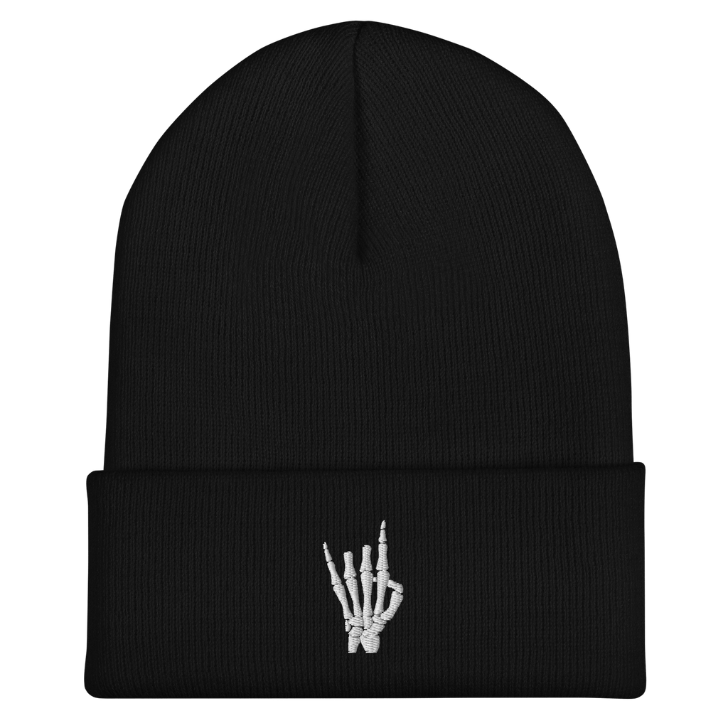 Rock On Skeleton Cuffed Beanie