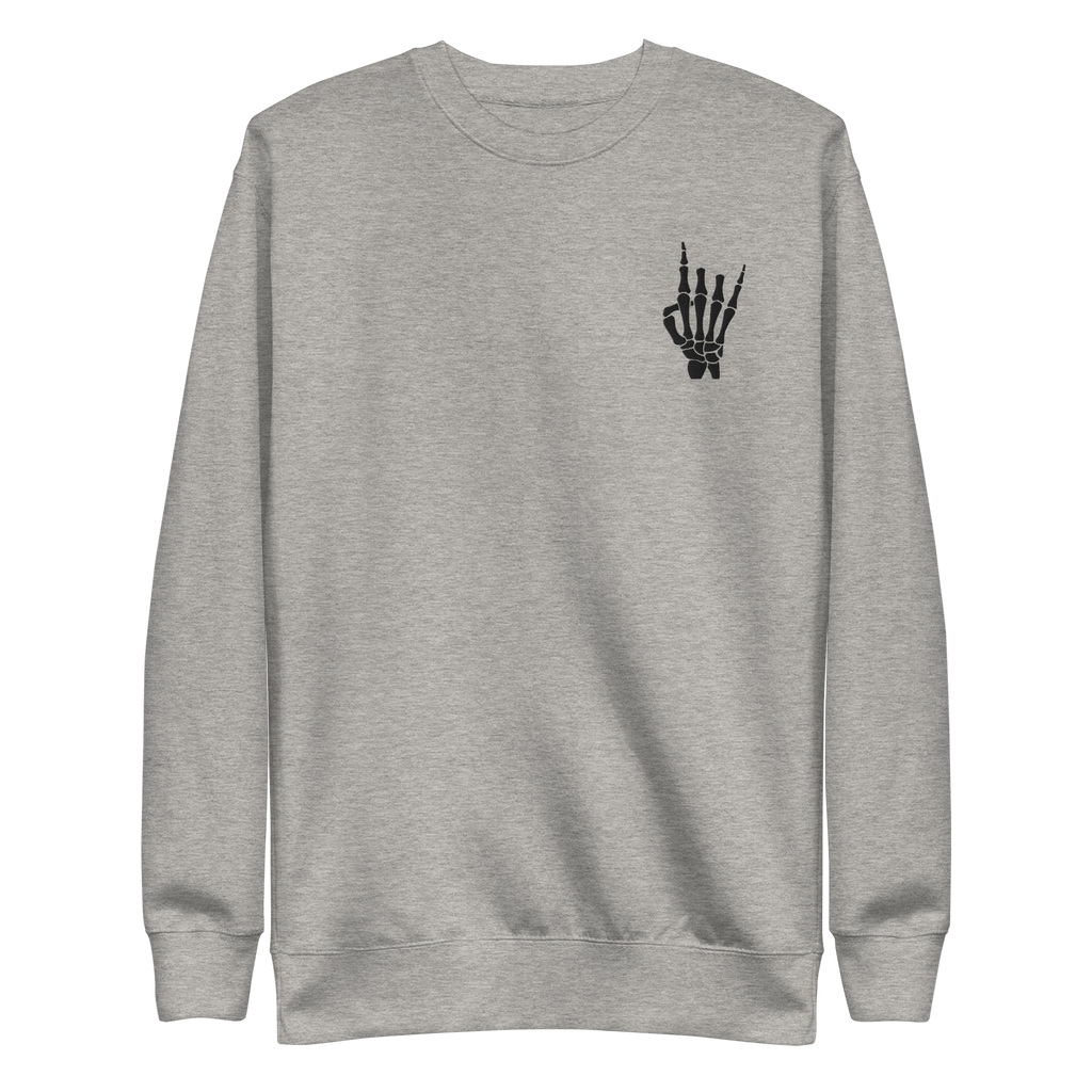 Rock On Skeleton Embroidered Sweatshirt