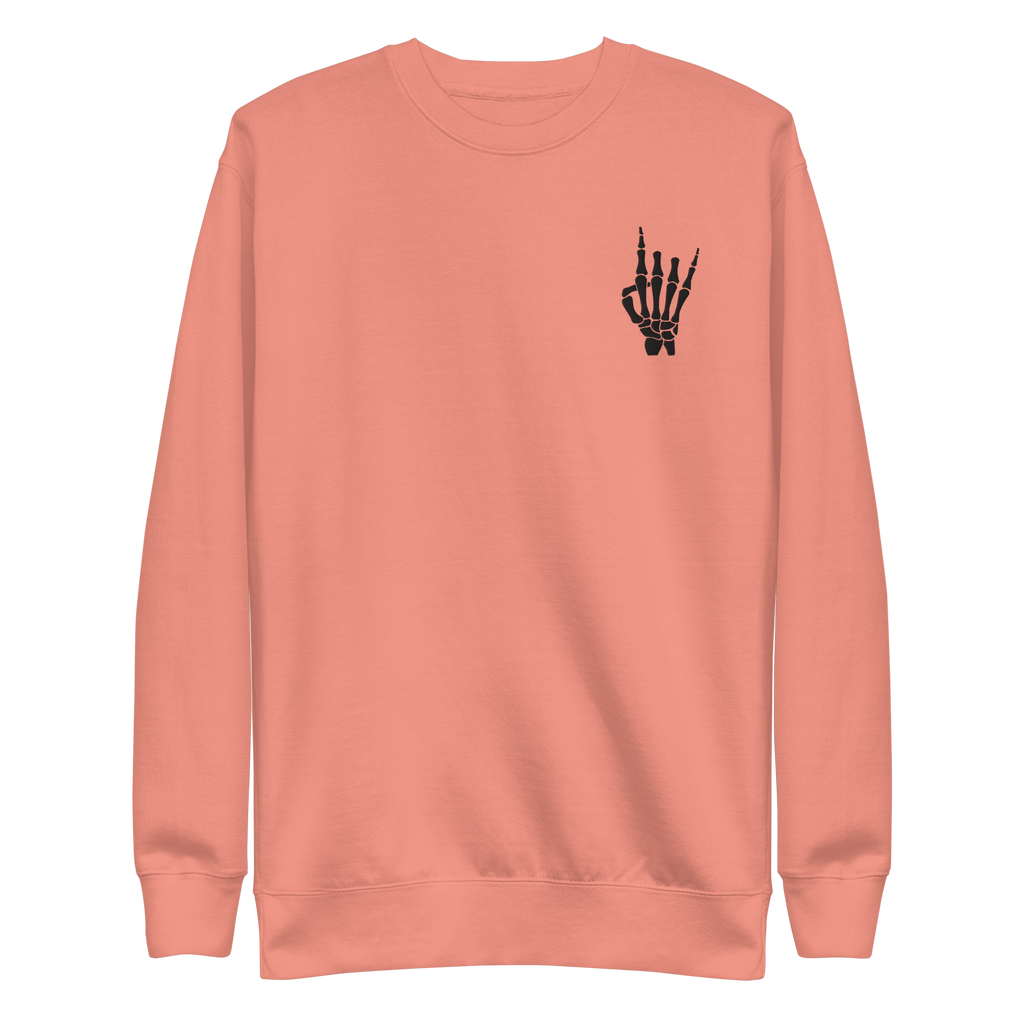 Rock On Skeleton Embroidered Sweatshirt