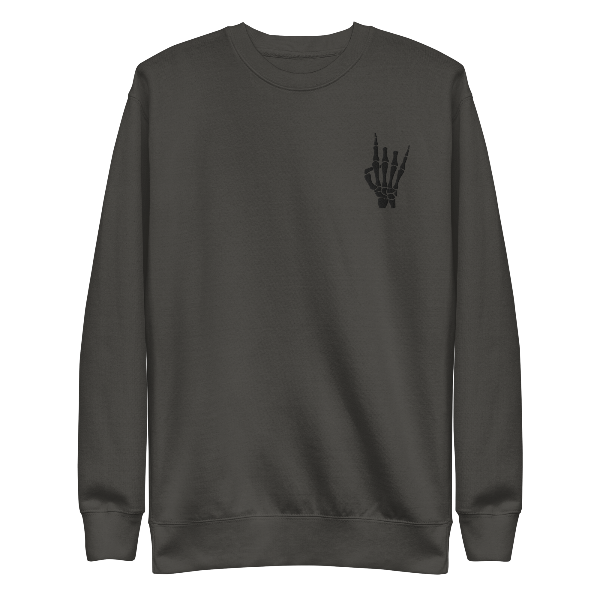 Rock On Skeleton Embroidered Sweatshirt