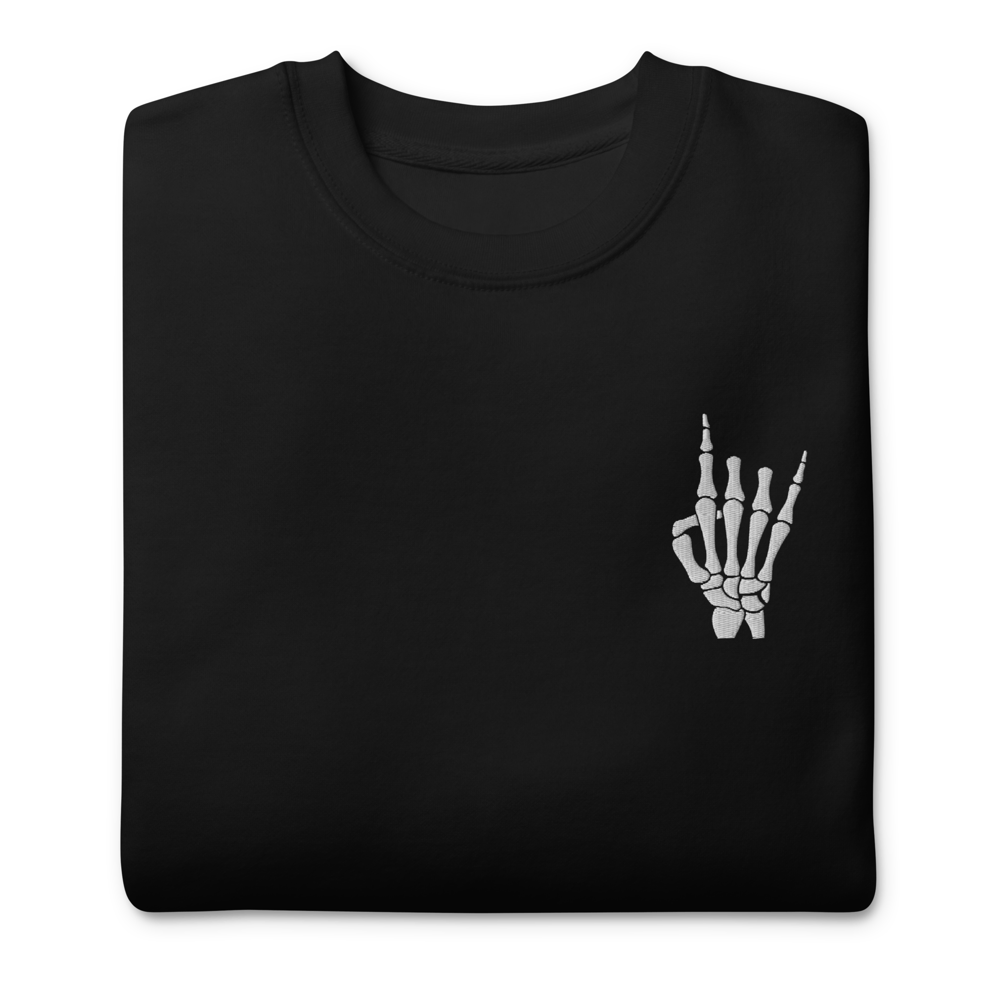 Rock On Skeleton Embroidered Sweatshirt