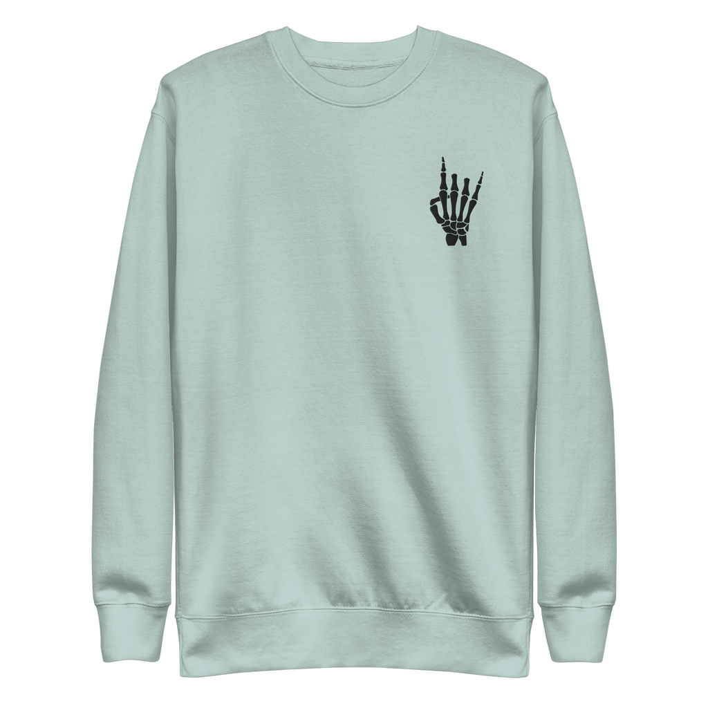 Rock On Skeleton Embroidered Sweatshirt