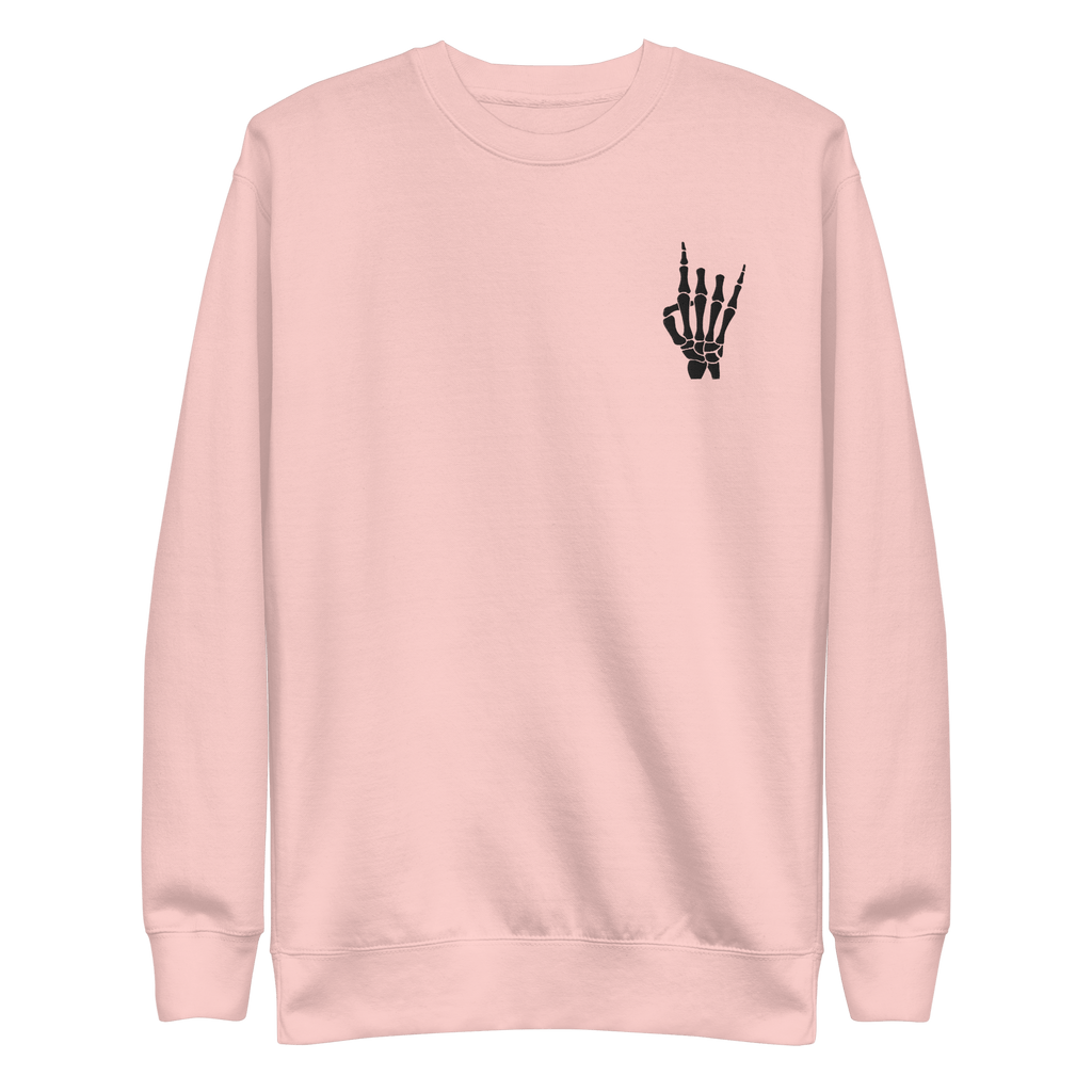 Rock On Skeleton Embroidered Sweatshirt